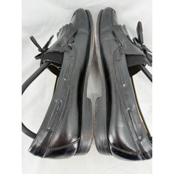 Cole Haan Mens Black Mexico Made Leather Tassel Loafers Kiltie Moc Toe Size 10D main image 5